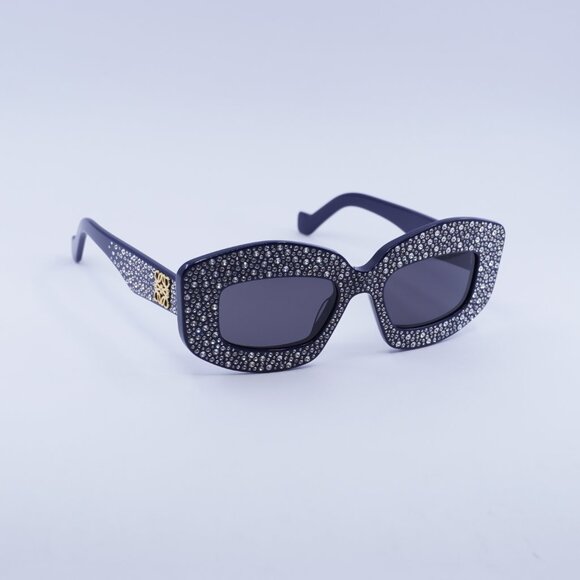 Loewe LW4114IS 90A Sunglasses Blue Rectangle Frame, Blue Lenses - Picture 6 of 12